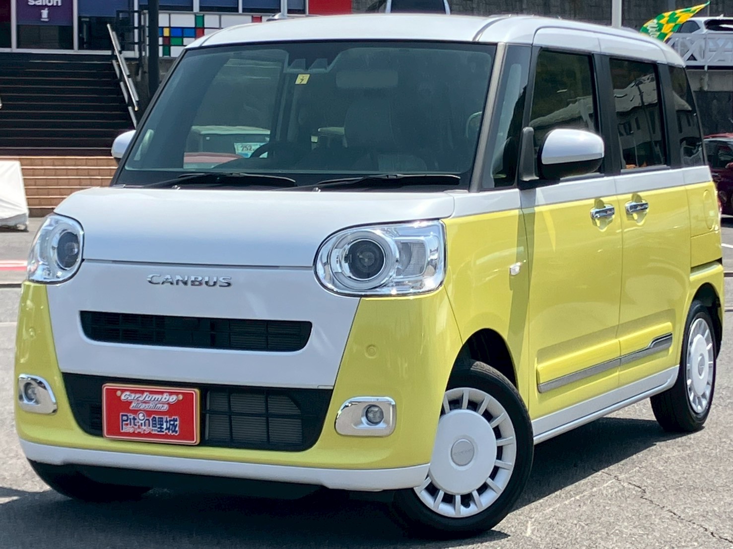 R4年式　ダイハツ　ムーブキャンバス　ストライプスG　電動パーキングブレーキ　シートヒーター　両側電動スライドドア　LEDヘッドライト　コーナーセンサー　プッシュスタート　0002176　【233】