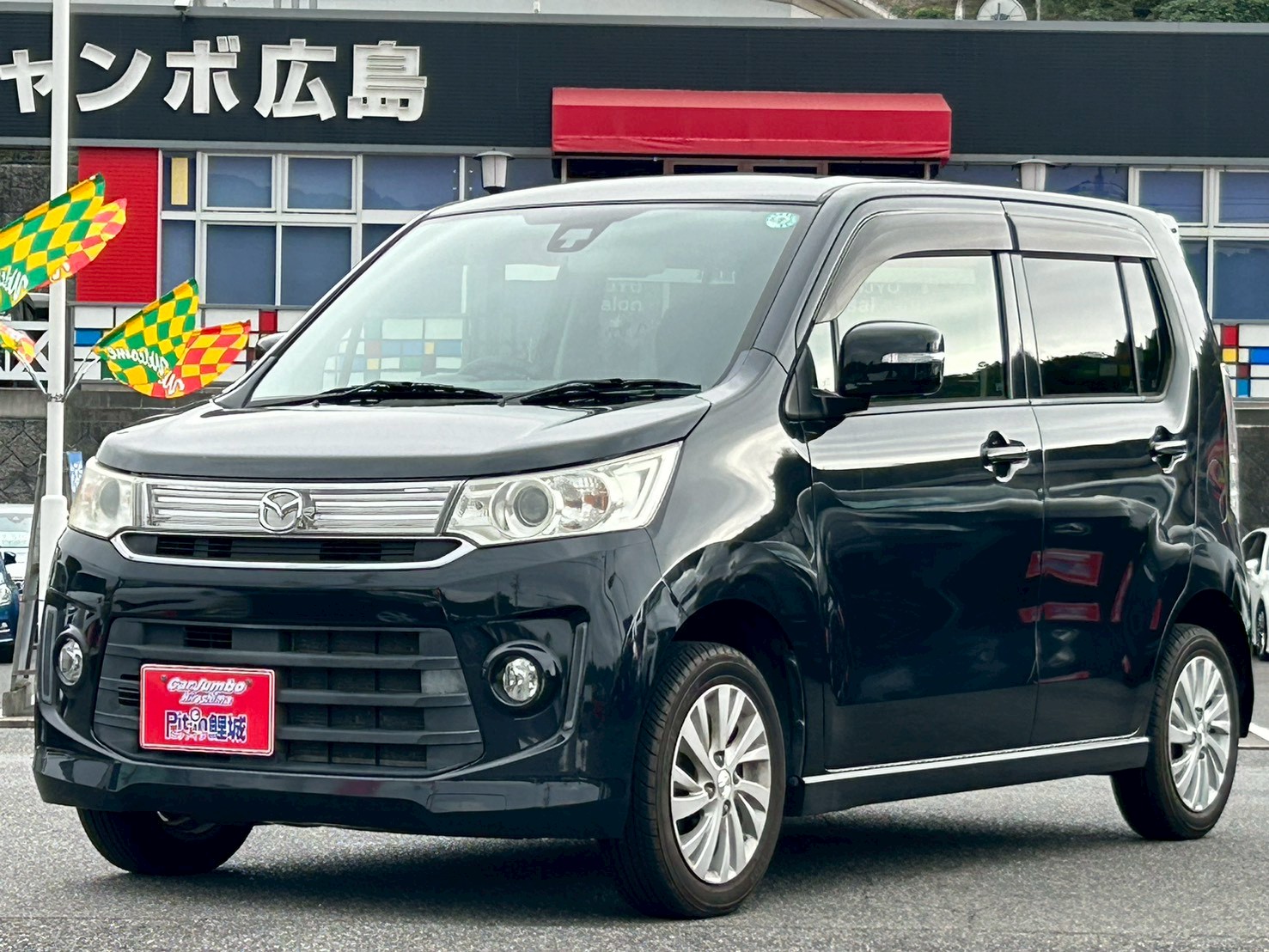 H27年　マツダ　フレアカスタムスタイル　HS　社外ナビ　フルセグテレビ　運転席シートヒーター　ETC　ステアリングリモコン　アイドリングストップ　横滑り防止装置　衝突軽減装置　HIDヘッドライト　フロントフォグランプ　ベンチシート【249】【451867】