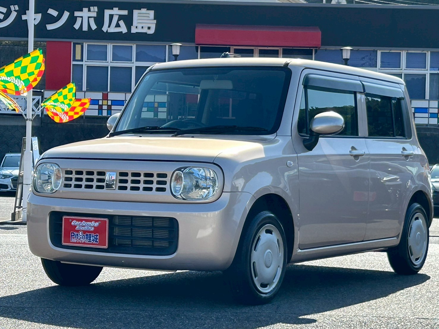 H27年　スズキ　アルトラパン　G　純正オーディオ　CD再生　ラジオ再生　手動格納ドアミラー　プッシュスタート　スマートキー　ベンチシート　純正14インチスチールホイール　ISOFIX　運転席シートリフター　パワーウィンドウ　ABS　【249】【277767】