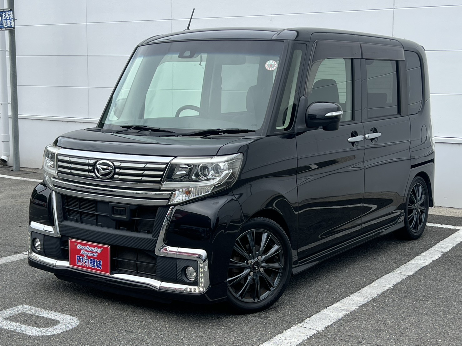 H28年式　タントカスタム　XトップエディションSAⅡ　社外ナビ　TV　片側電動スライドドア　ETC　LEDヘッドライト　バックカメラ　黒レザー調シートカバー　【63,100㎞】　25-2125
