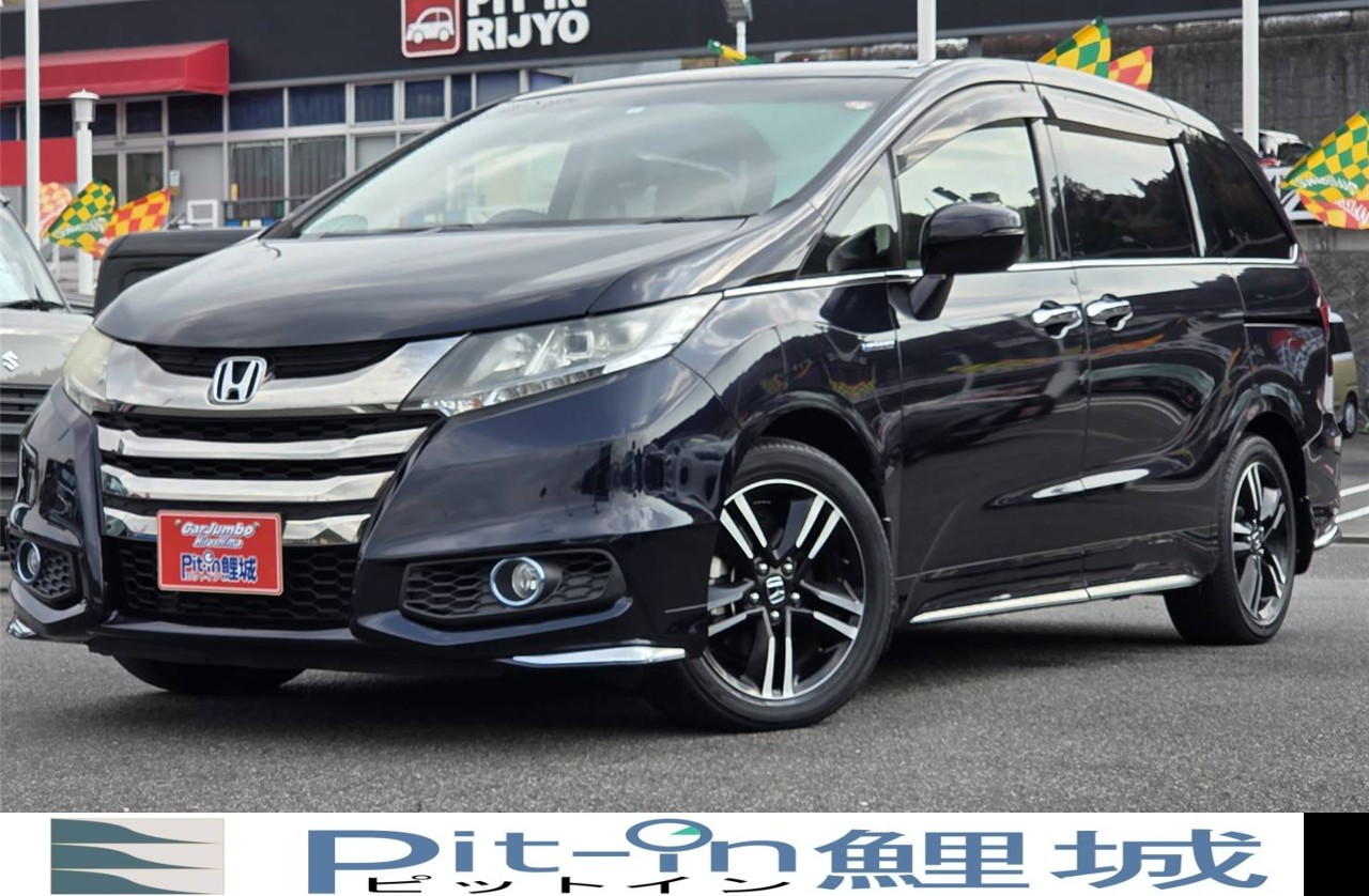 H２９年式　オデッセイ　ハイブリッドアブソルート・ホンダセンシング　純正ナビ　フルセグＴＶ　バックカメラ　ＥＴＣ　パワーシート　両側Ｐスライドドア　クルーズコントロール　ハーフレザーシート　ホンダセンシング