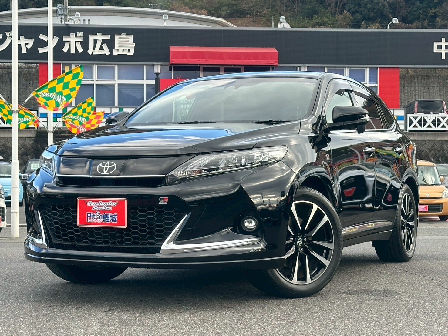 H30/12 ハリアー　エレガンスGRスポーツ　アルパインデカナビ　バックモニター　フルセグ　車検長い　プッシュスタート　ETC　純正１９インチアルミ