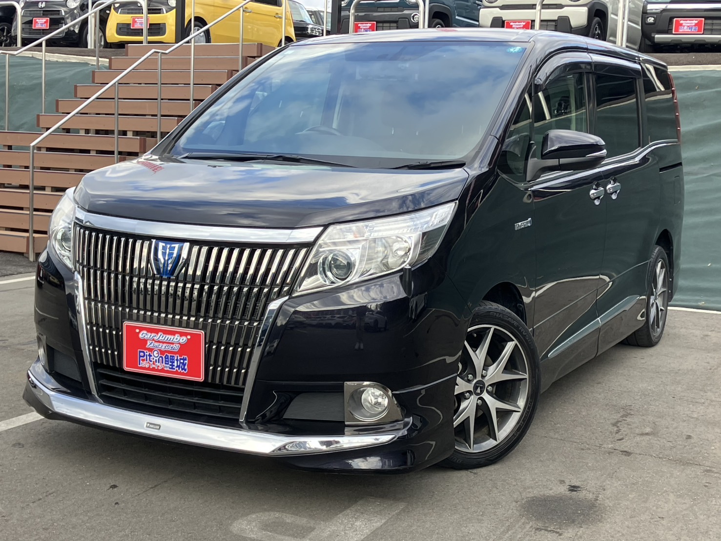 H27年式　トヨタ　エスクァイア　ハイブリッドGi　純正9インチナビ　バックカメラ　モデリスタエアロ　モデリスタホイール　両側電動スライドドア　ETC　ドライブレコーダー　置くだけ充電　【71,450㎞】　26-0335