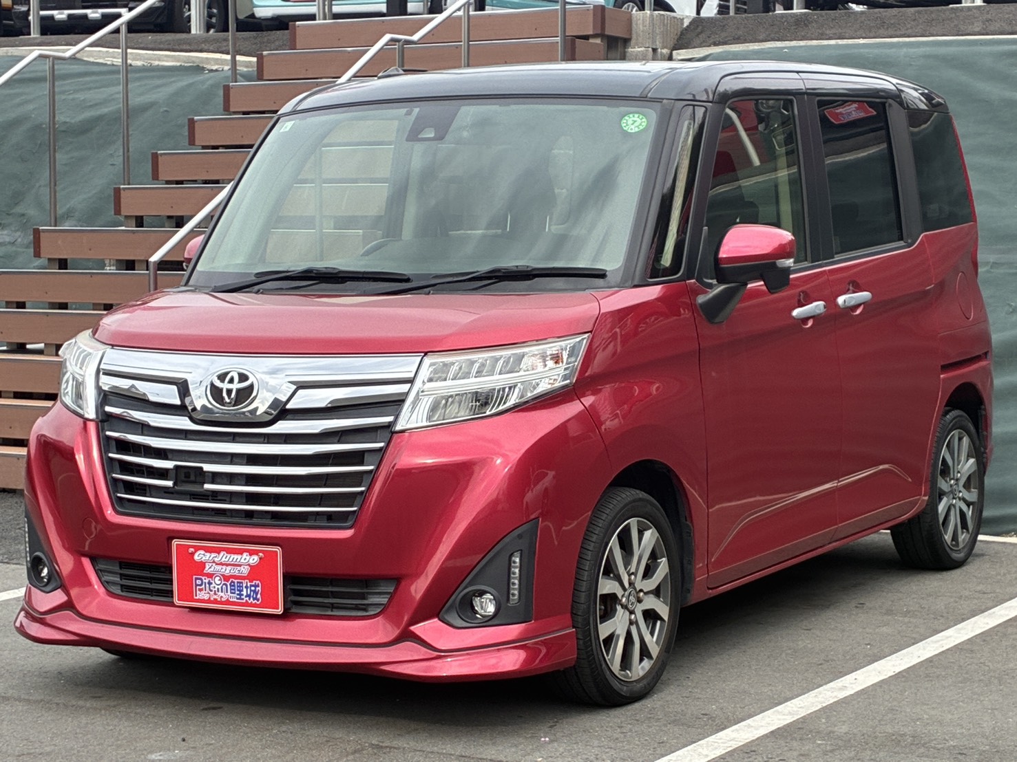 H29年式　トヨタ　ルーミー　カスタムG-T　社外9インチナビ　バックカメラ　両側電動スライドドア　クルーズコントロール　ツートンカラー　LEDヘッドライト　【37,000㎞】　0068632