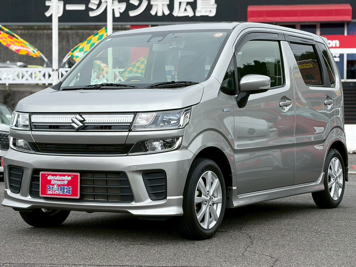 H29 スズキ　ワゴンR　電動格納ドアミラー　社外ナビ　Bluetooth　ワンセグテレビ　　ヘッドアップディスプレイ　運転席シートヒーター　スマートキー　プッシュスタート　LEDヘッドライト　F360度ドライブレコーダー　ETC　衝突軽減装置【249】【100513】