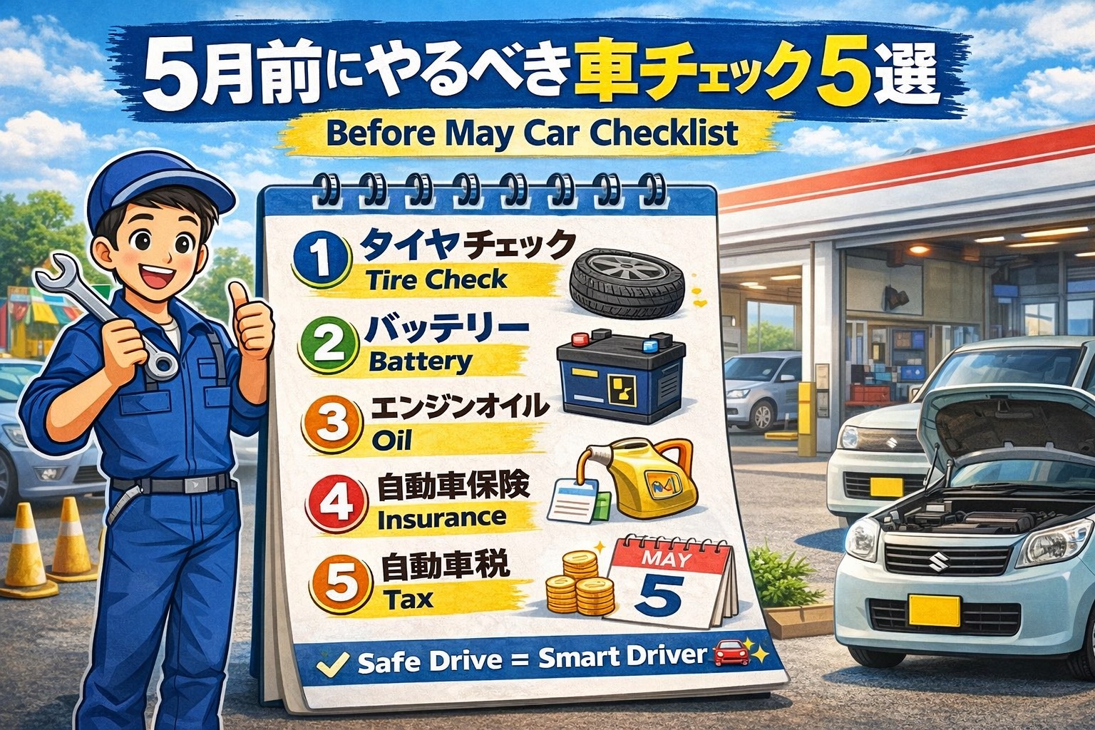 5月前にやるべき車チェック5選 🚗🔧