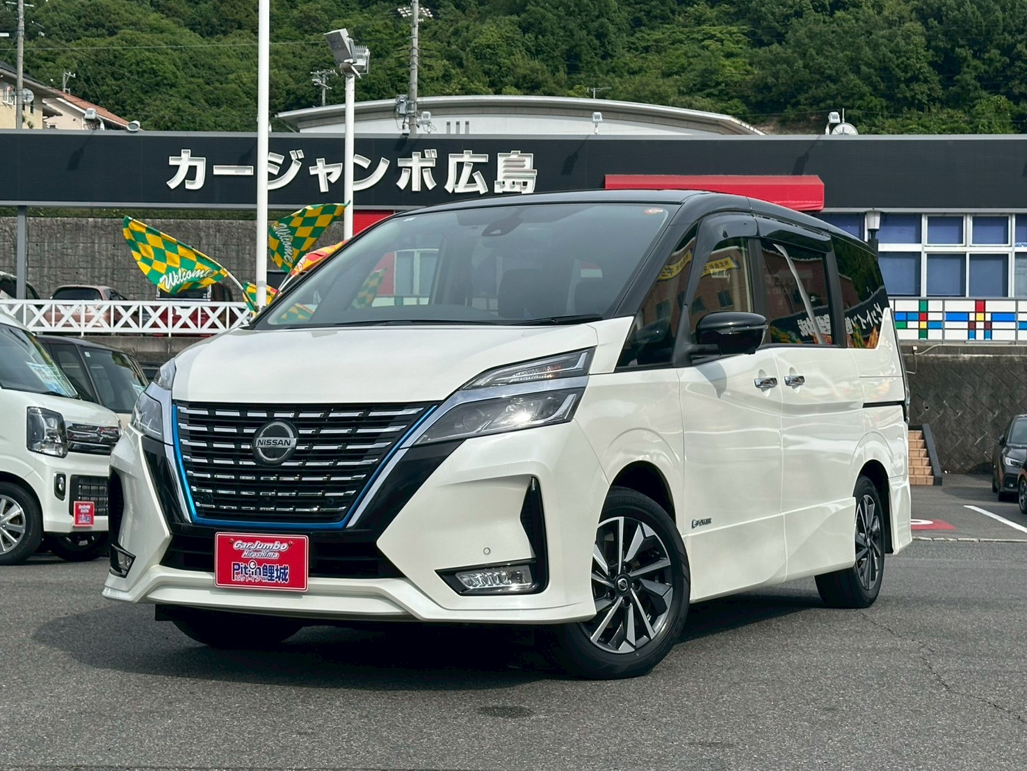 R3/3　セレナ　Eパワー　ハイウェイスターV　純正10インチナビ　フルセグTV　純正フリップダウンモニター　プロパイロット　アラウンドビューモニター　両側パワースライドドア　インテリルームミラー　ETC　オプション16インチアルミ　ツートンカラー