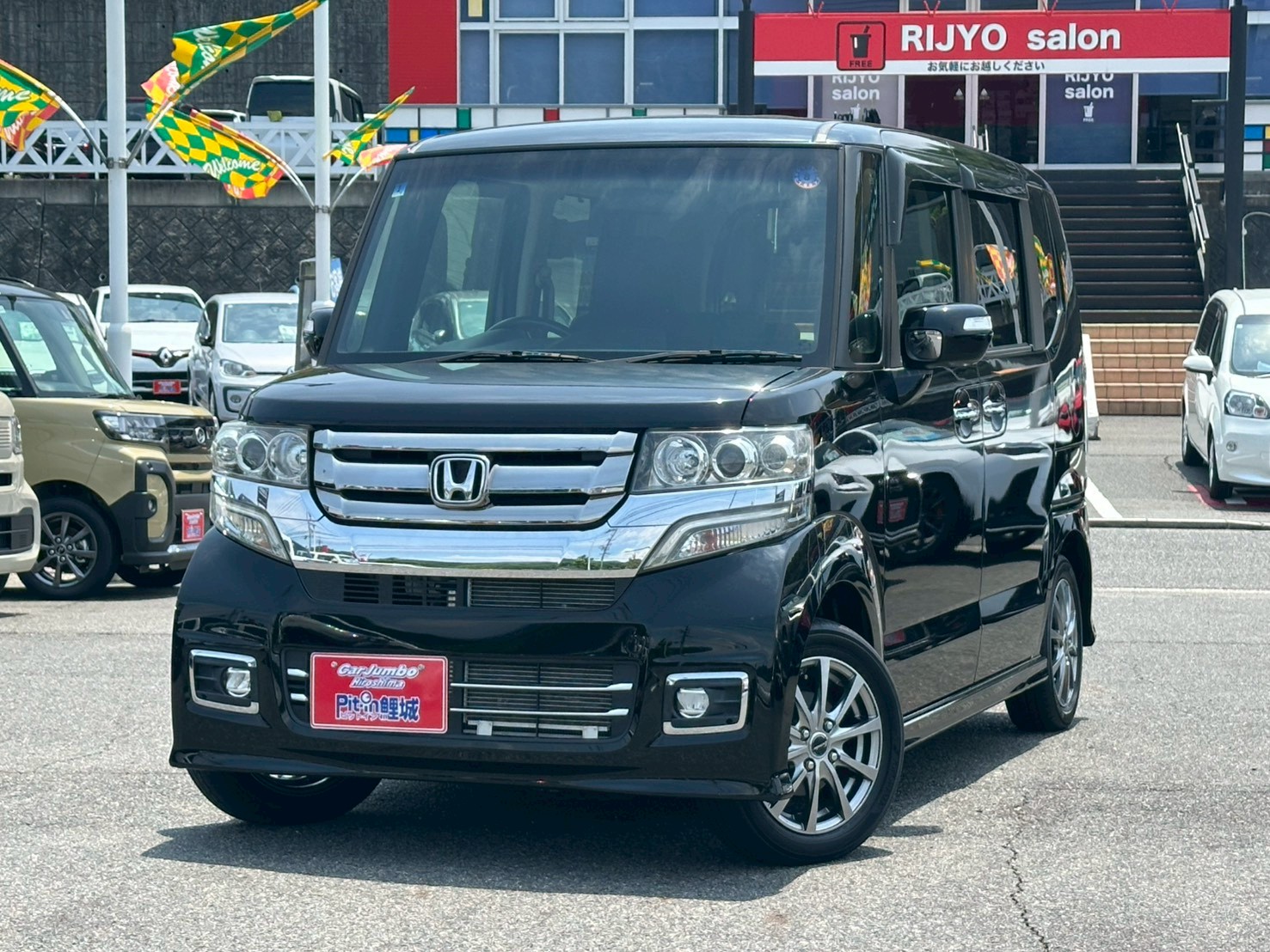 H28/1　N-BOXカスタム　G・ターボLパッケージ　純正ナビ　ターボ車　両側パワースライドドア　クルーズコントロール　ハーフレザーシート