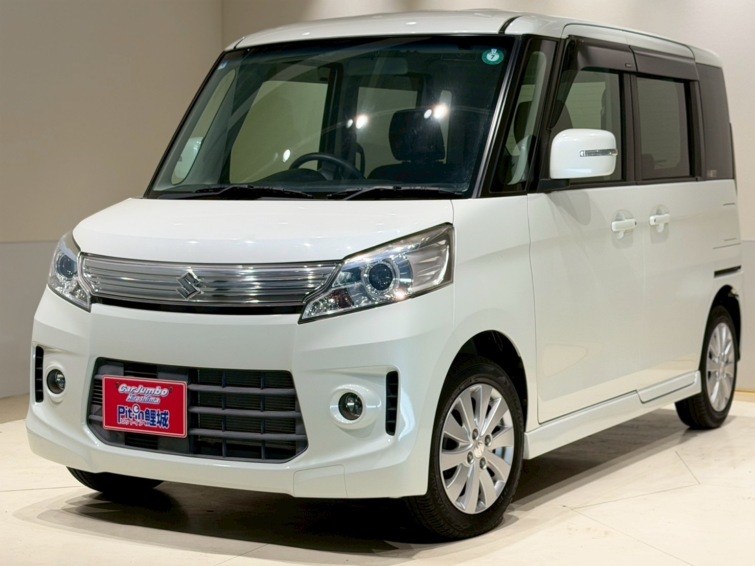 H26y スズキ スペーシアカスタム XS 左Pスライドドア 社外ナビ(ワンセグ) CVT Pスタート 純正14AW【188】521924